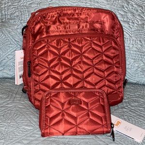Lug Ranger Crossbody and Rodeo 2 Wallet Rosewood Red NEW